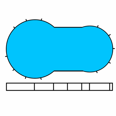 10.08 x 3.8 x 4.8m Keyhole Flat Floor Whitsunday Pool