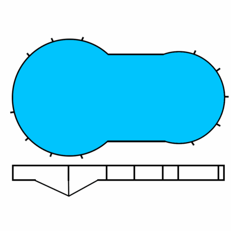 7.68 x 3.8 x 4.8m Keyhole Deep End Whitsunday Pool